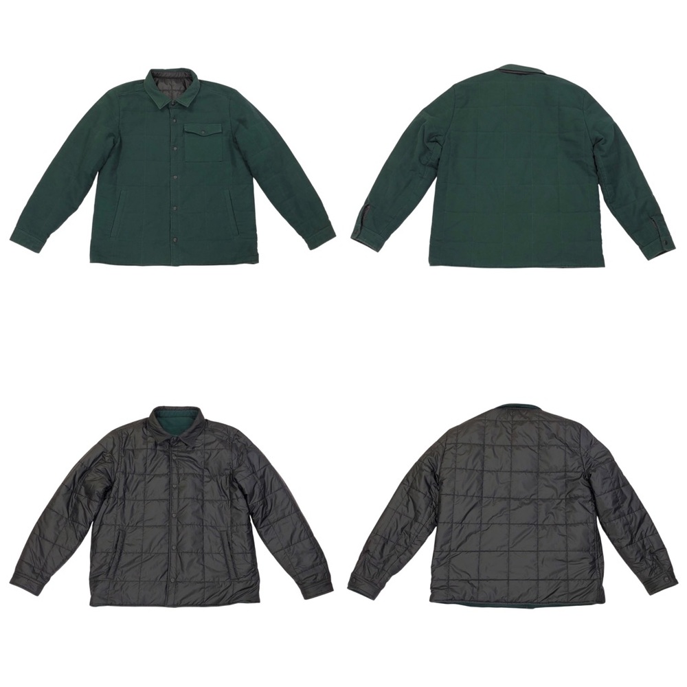 Outerknown Lost Coast Reversible Down Puffer Jacket Men's L Pacific Green